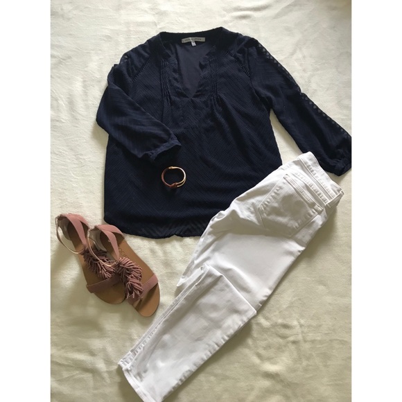 Collective Concepts Navy 3/4 Sleeve Blouse - Picture 3 of 4